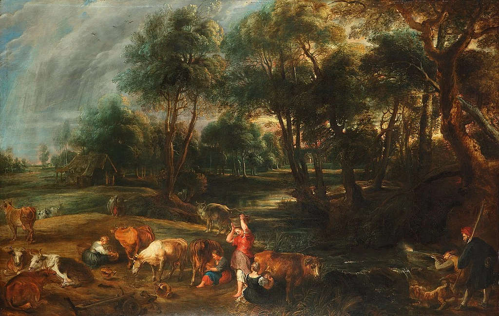 Paesaggio con mucche e cacciatori di anatre - Gemäldegalerie, Berlin